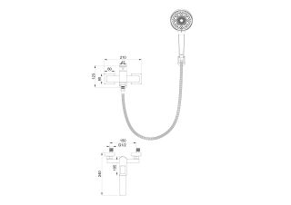 Смеситель для ванны с душем Wonzon & Woghand Frame WW-88639010-CR хром